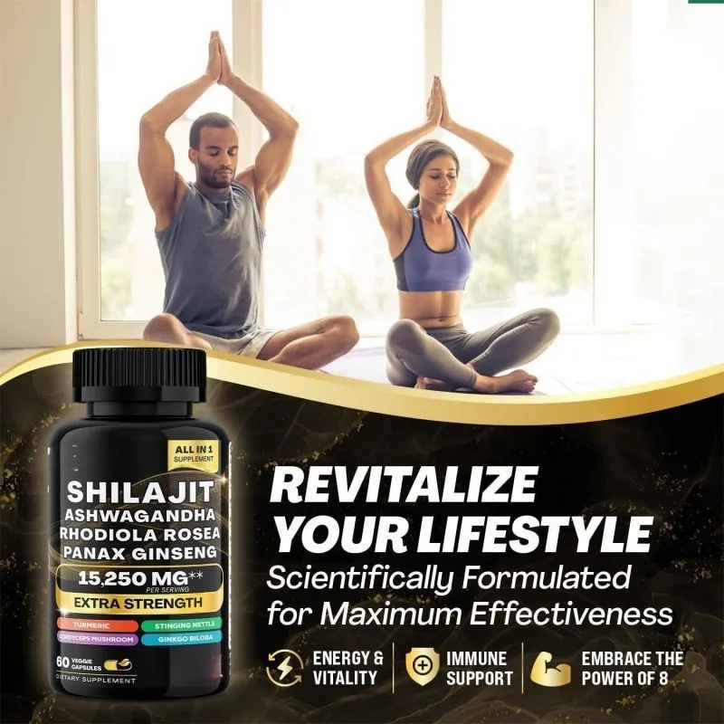 Himalaya pure shilajit, 60 capsules, acide fulvique naturel, capsules de stress métabolique apaisantes