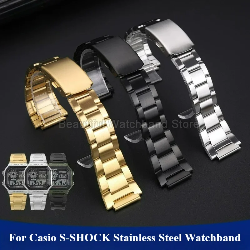Specialized Convex Interface Accurately Connect The Dial for Casio G‑SHOCK 5600 Series AE-1200/AE-1300/W-216H Steel Watchband