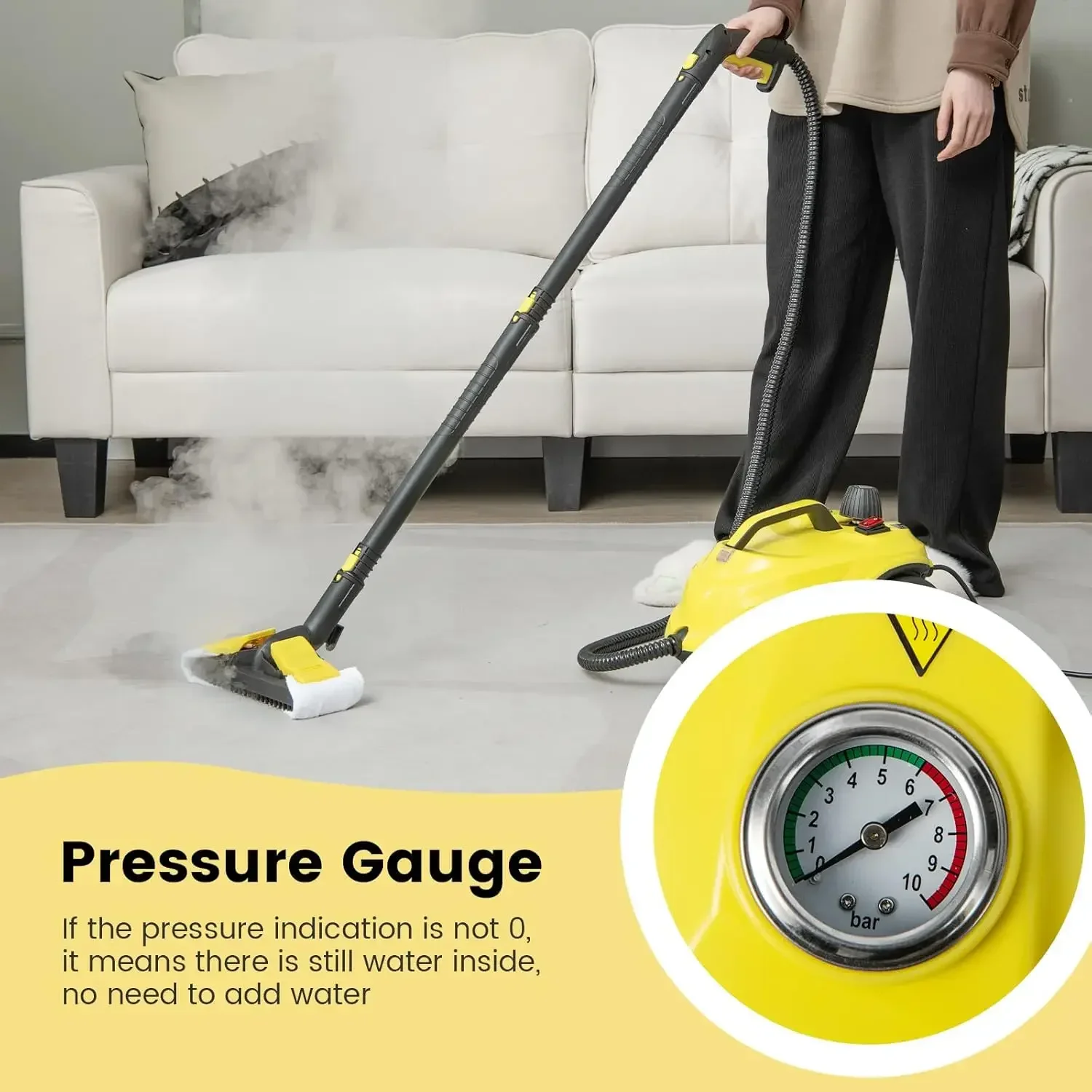 Car Steam Cleaner Large Capacity Steam Cleaner Portable Steam Cleaning Machine For Home Kitchen Window Car And Business Electric