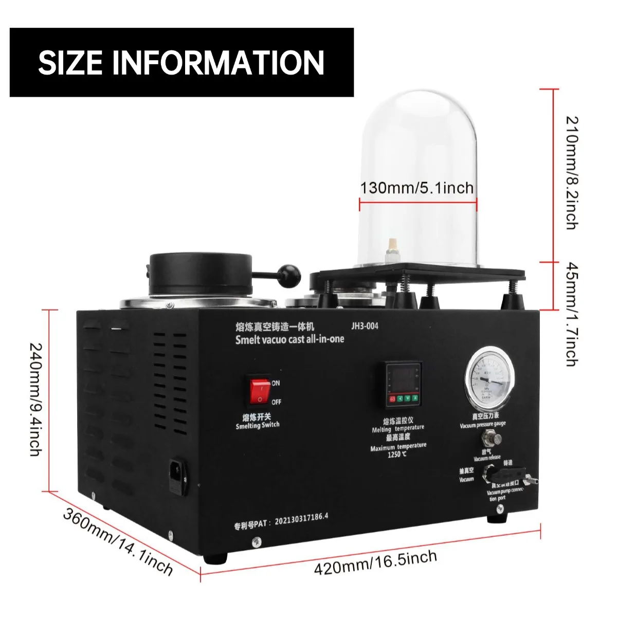 2L 3 في 1 آلة صب المجوهرات 110 فولت/220 فولت فرن صهر الفراغ لتكرير صهر المعادن الذهبية والفضية سعة 1-3 كجم #3