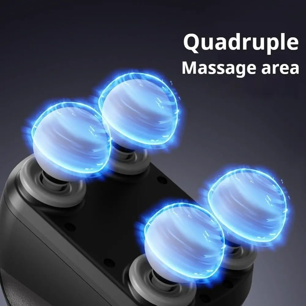 

Высокочастотный вибрационный массажер с 4 насадками для быстрого восстановления, многофункциональный, для массажа поясницы, ультратихий, долговечный