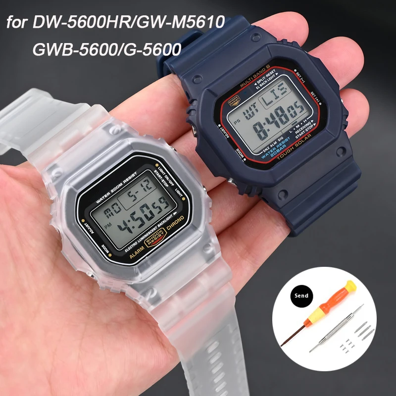 

Чехол + ремешок для Casio G-SHOCK DW-5600 GW-M5610 G-5000 GWB-5600, сменный браслет из матовой смолы с резиновой лентой, ободок, аксессуары для часов