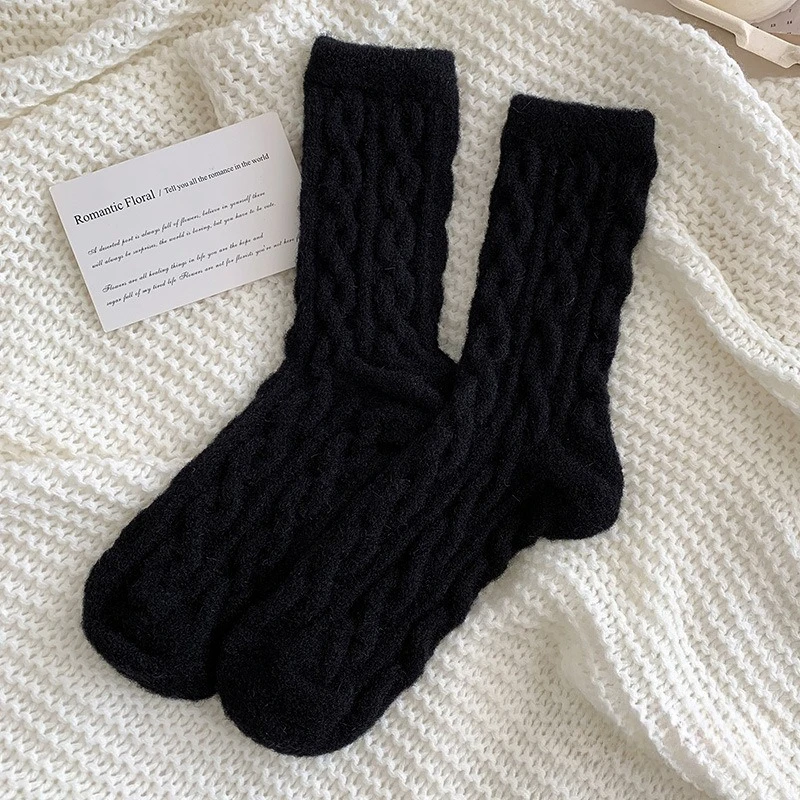 9 أزواج الشتاء الجوارب السميكة للنساء بلون النمط الياباني الصوف الدافئة المنزل الطابق النوم الجوارب الكبار الحرارية امرأة الجوارب #4