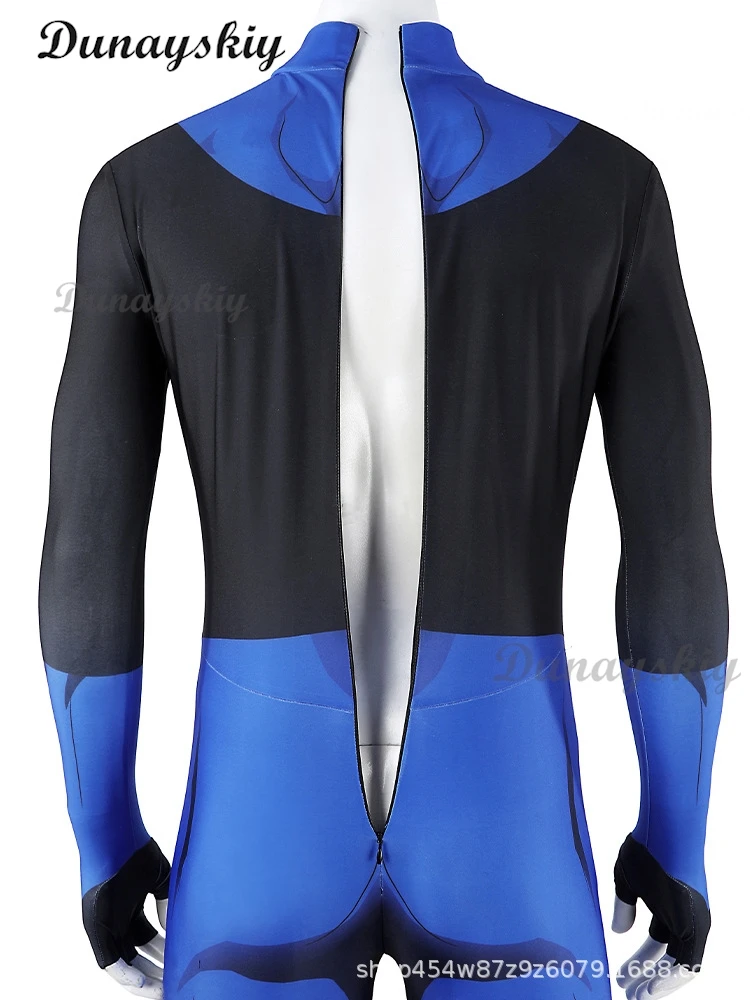 Anime Invincible Mark Cosplay Costume Blue Jumpsuit Unisex Outfit Bodysuit Mark Role-playing Outfits Anime Show Zentai Suit