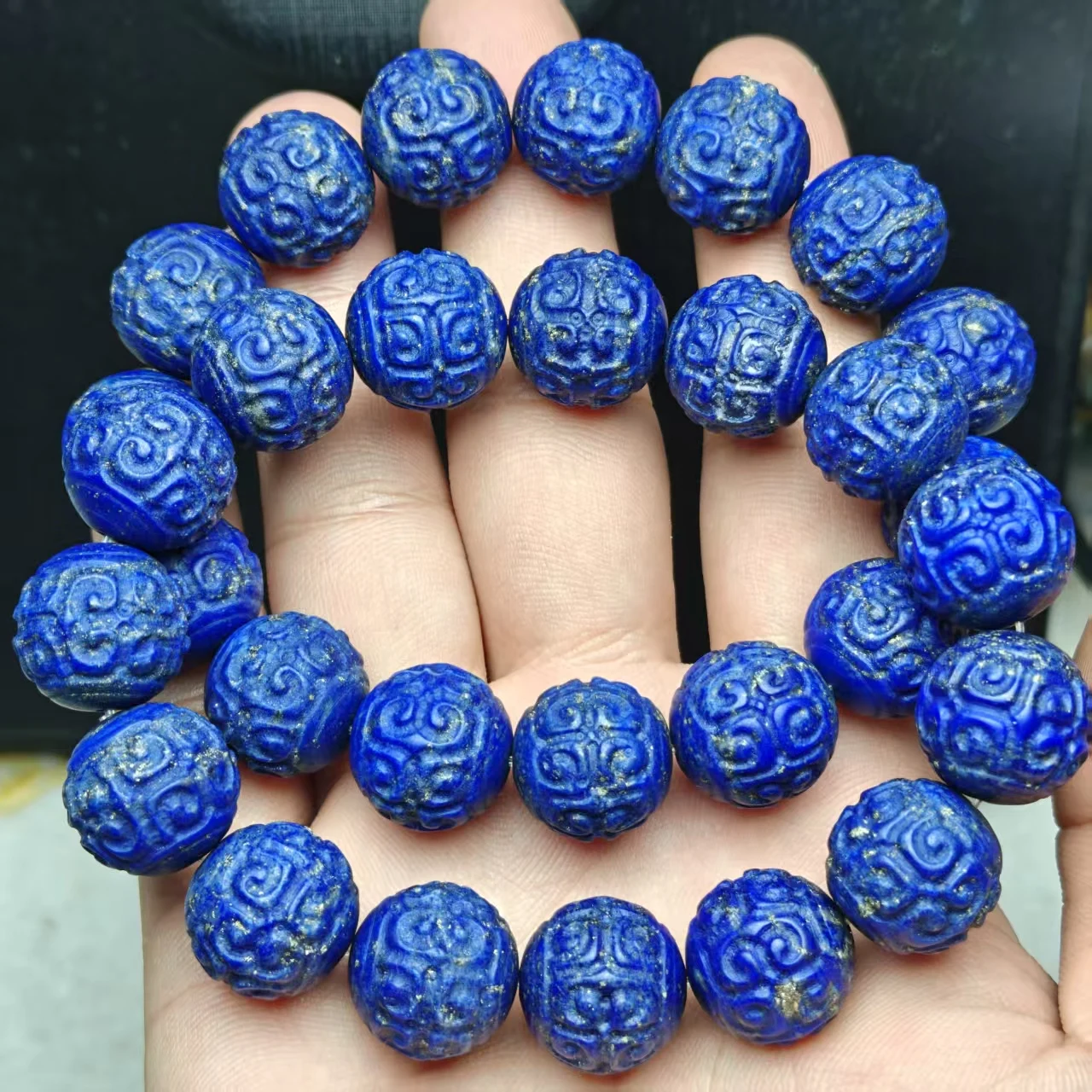 XXINGYU Natürliche AAAA Kaiser-Lapislazuli-Ruyi-Perlen, glatte runde lose Perlen für DIY-Schmuckzubehör, Armbänder, Perlen, Geschenk – Detail 5