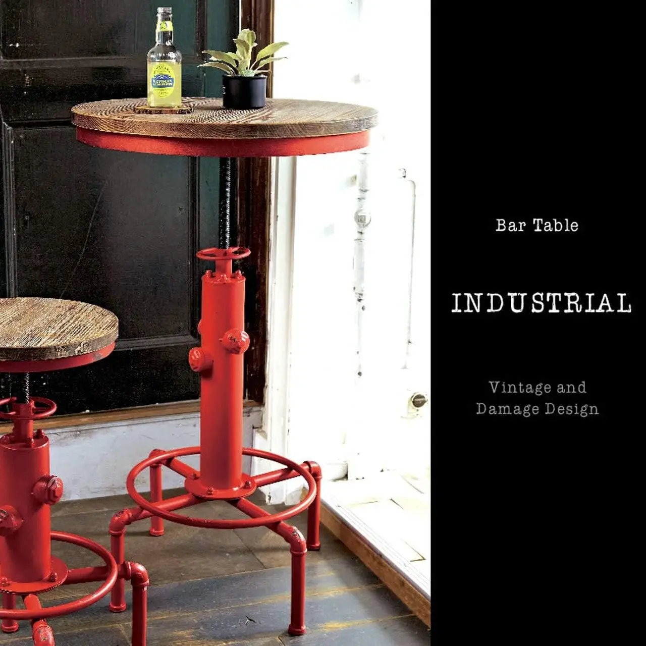 Bar Table 31.5-41.3" Adjustable Pub Table Kitchen Dining Coffee Bistro Table (Red)