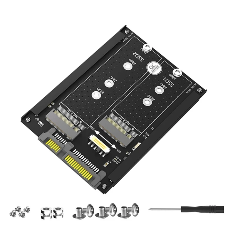 

Metal Case B+M Key M.2 NGFF SSDs to 2.5" SATA3.0 6Gbps Converters Adapter Card with Enclosure Adapter M.2 SATA3.0 SSDs Adapter