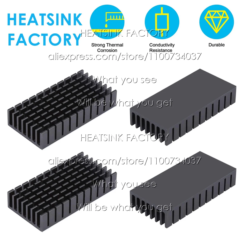 

50x25x10mm Black Zigzag Aluminum Pin Fins Heatsink Radiator Cooler Heatsink for LED Power IC Transistor Module PCB