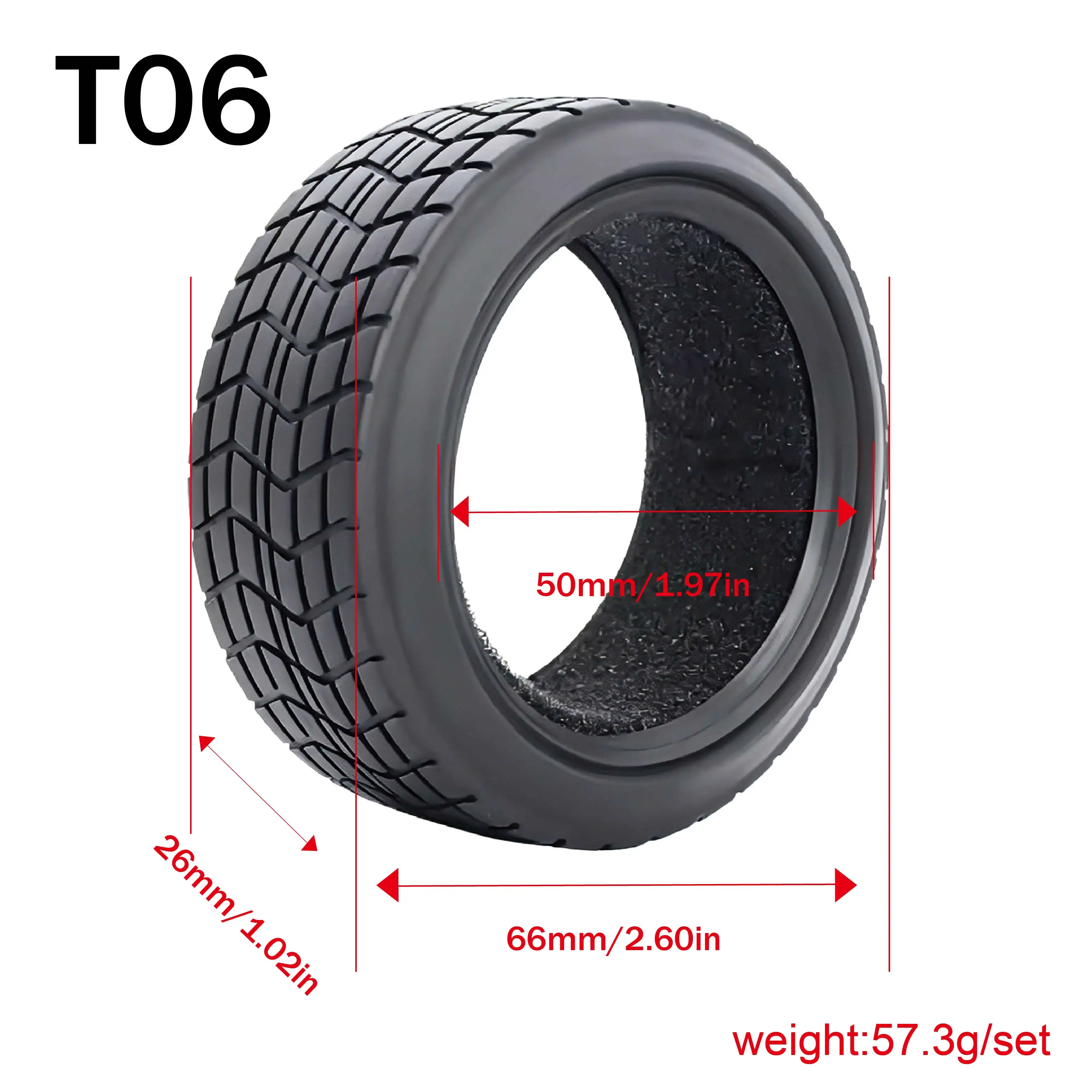 1:10 On-Road-Rennreifen mit hoher Griffigkeit aus Heißschmelzgummi für Tamiya HPI HSP HPI HIMOTO REDCAT 94123/94122/94103 Upgrade-Teile – Detail 4