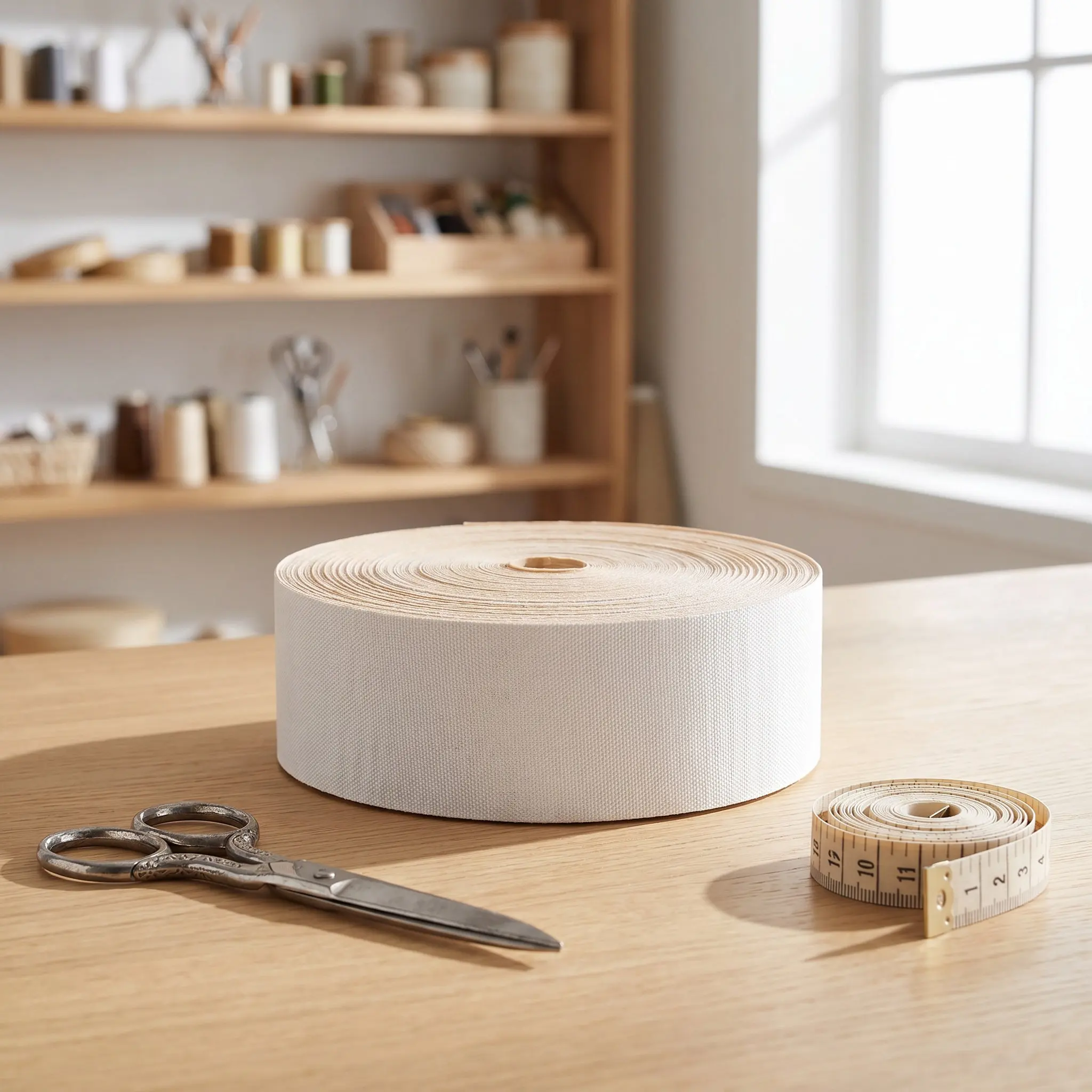 Cloth Lamp Shade Edging Tape Vintage Natural Linen Fabric Self Adhesive Lampshade Edge Banding for Home Decor Protection Enhance