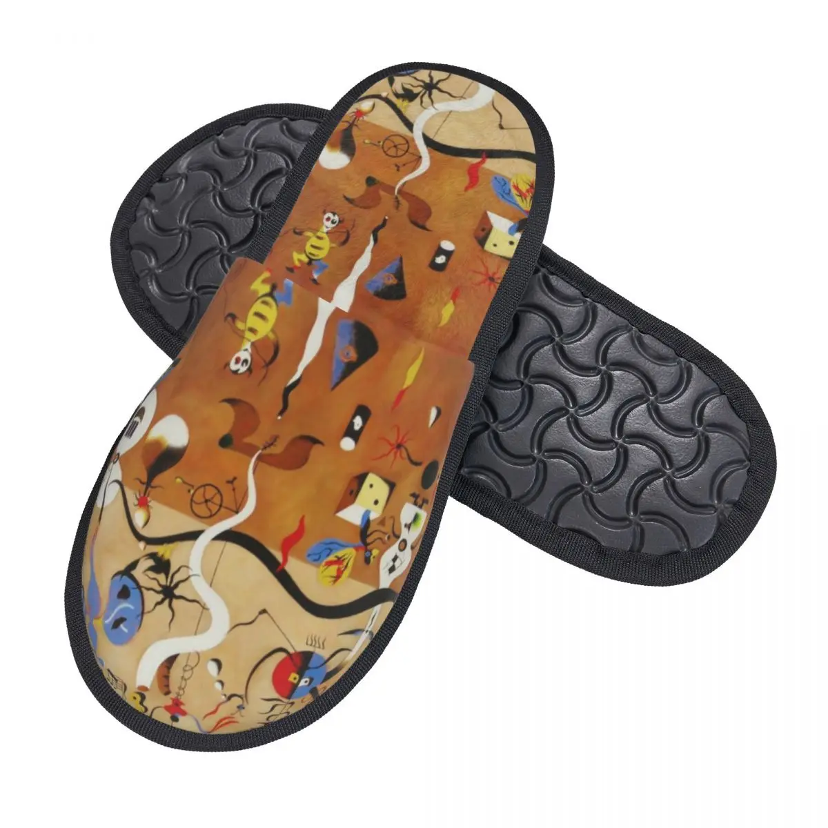 Joan Miro Painting House Slippers Women Cozy Memory Foam The Harlequin's Carnival Slip On Bedroom Slipper Shoes