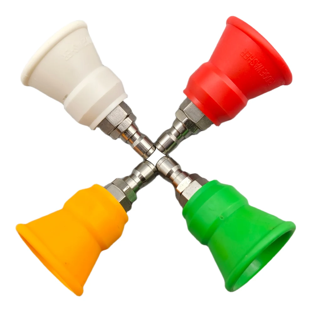 

Насадка-футляр высокого давления, брызгозащищенная втулка, насадка-вентилятор, шайба из нержавеющей стали, распылитель, 1/4 быстрая заглушка, наконечники для мойки высокого давления