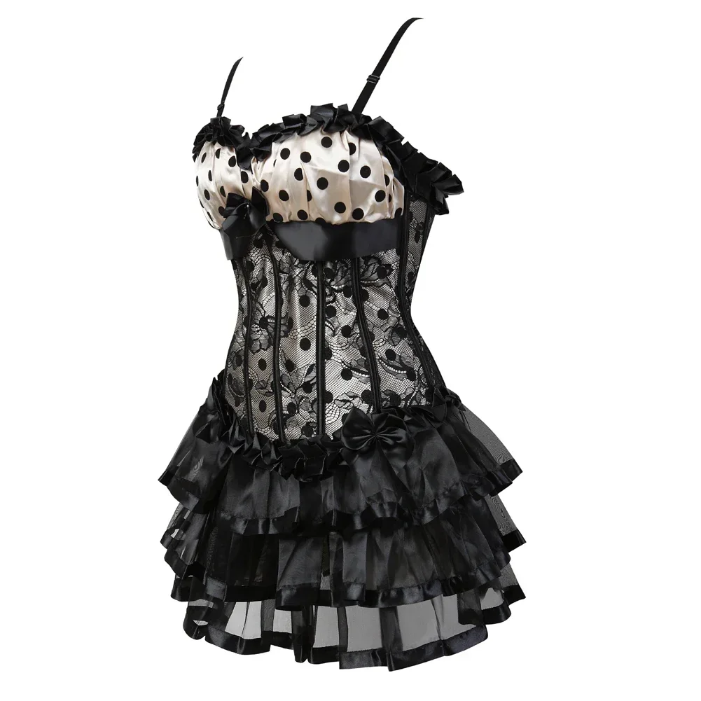 Corset Jupe Victorian Corsets Dresses Burlesque Bustiers with Tutu Skirt Rave Costume Halloween Outfits Women