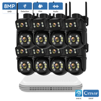 8MP PTZ WIFI Camera Kit Dual Lens IP Camera Smart Home ICSEE APP Night Vision NVR Outdoor 8CH Wireless CCTV Camera System