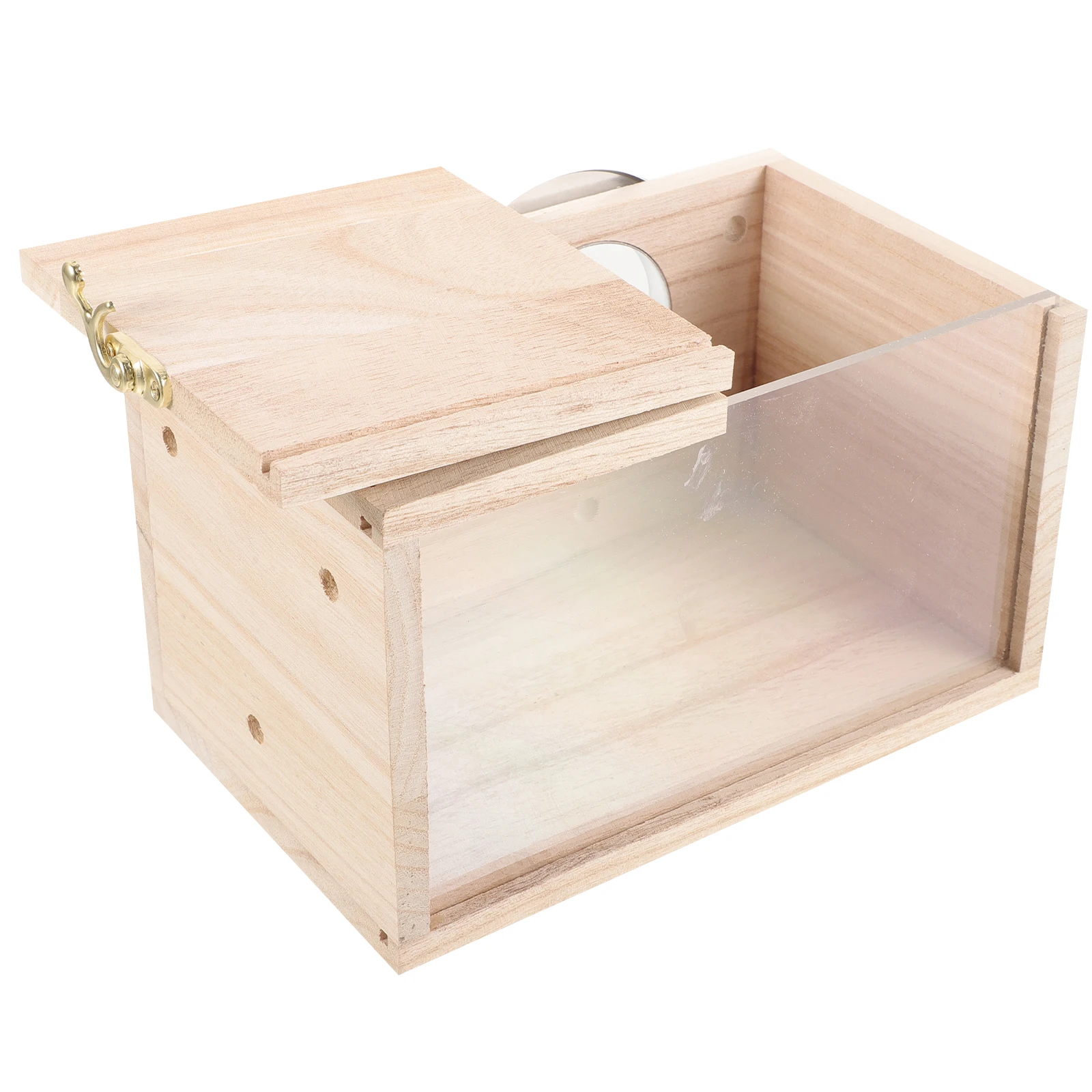 

Wooden Bird House 12x12x19.5cm Parrot Breeding Box Transparent Nesting Home Small Parrots Pet Birds Garden Outdoor Decor