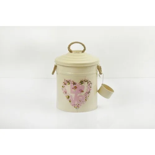 Yildiray Metal Love Multi-Purpose Storage Bucket Beige