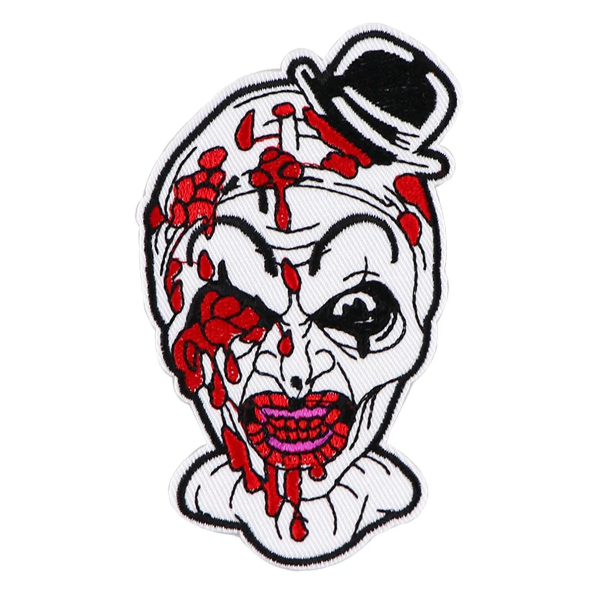 Horror Killer Blood Embroidered Patches for Clothing Halloween Patches on Clothes Stickers Iron on Patches Stripes Diy Appliques