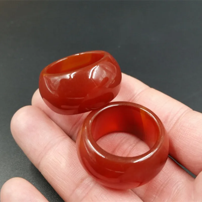 

Factory direct sale natural jade a goods red agate ring agate large factory direct sale