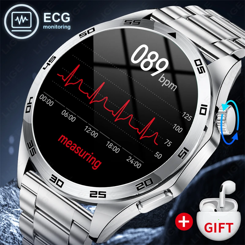 Luxury Men Smart Watch Full Touch Screen Sport Fitness Tracker IP68 Waterproof Bluetooth Smartwatch for Men Women Smartphone+Box