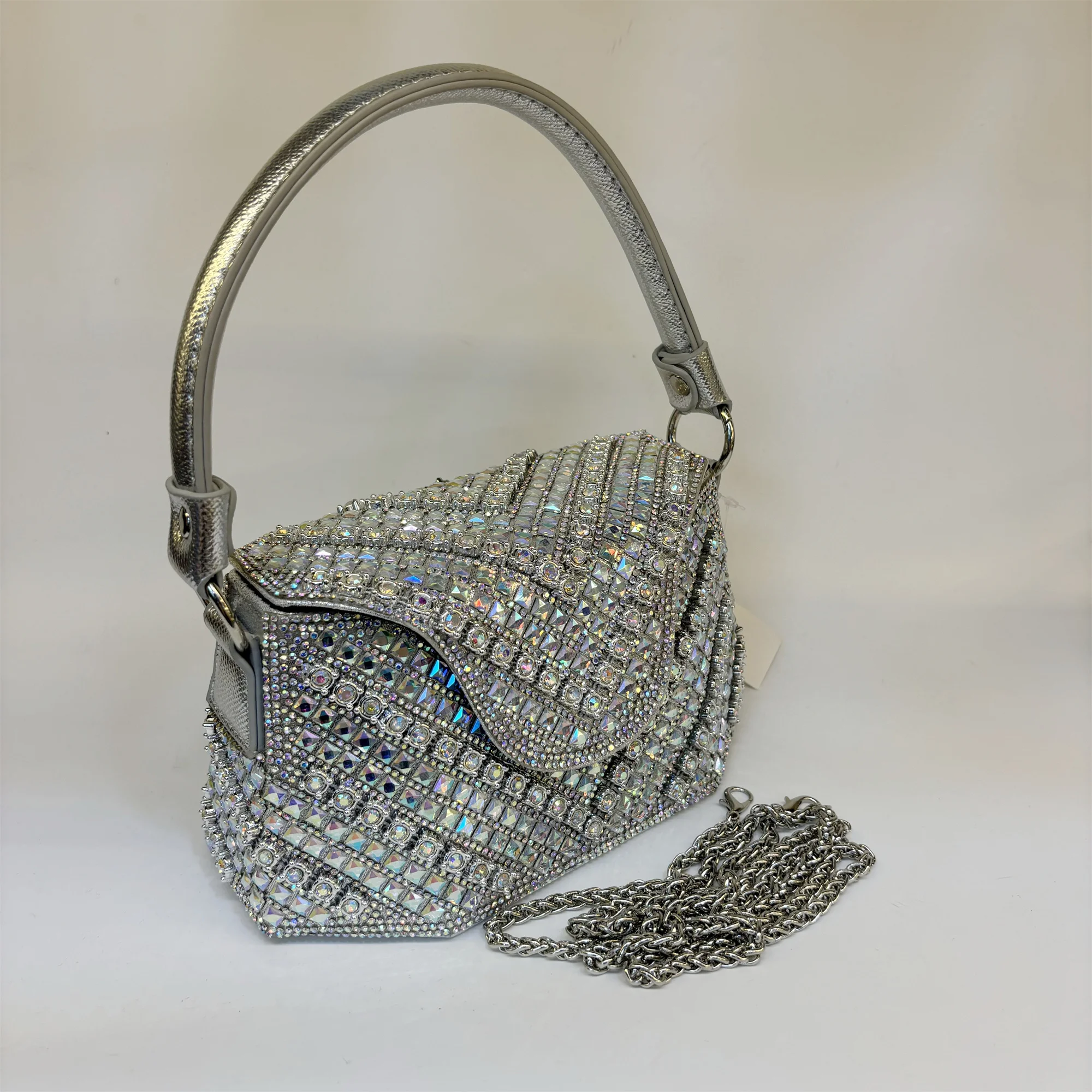 

New Premium Diamond Buckle Bag Women's Fashion Rhinestone Clutch Shiny Personalized Party Bag for Women HangbagF5-823-4