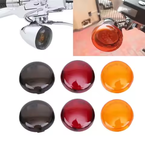 2Pcs Motorcycle Indicator Lens Light Caps Cover For Harley Dyna Softail Electra Glide Road King Sportster 883 1200