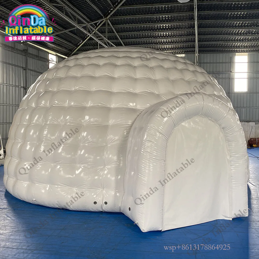 Pvc Inflatable Caming กิจกรรมเต็นท์ที่กําหนดเอง Inflatable เต็นท์โดมสีขาวสําหรับงานปาร์ตี้