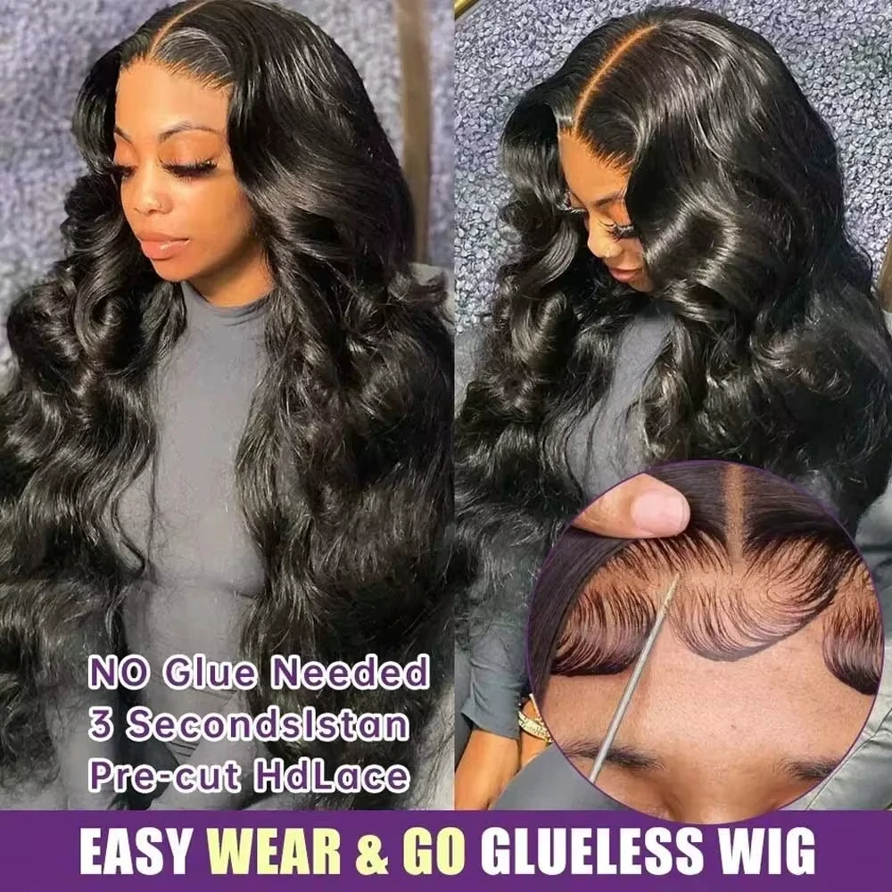 24 Inch Body Wave Human Hair Lace Wig 4x4 Closure 13x4 HD Lace 250 Density Glueless For Black Women Soft Realistic Appearance - view 4