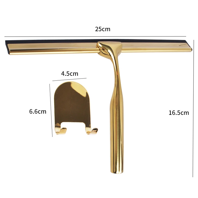 Shower Squeegee Bathroom Mirror Gold Glass Window Wiper Household Stainless Steel Cleaning For Kitchen Floor Silicone Scraper