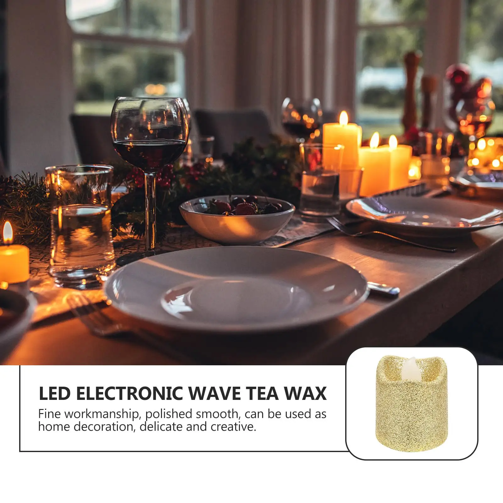 24 Pcs Wave Powder Lamp Fake Small Candles Lights Tea Decoration Plastic Christmas Home Electronic Wax