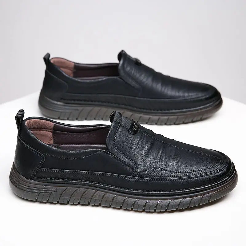 Retro Penny Loafer Genuine Cow Leather Classic Shoes Sewing Comfortable Men Casual Slip-on Club Party Shoe Spring Summer