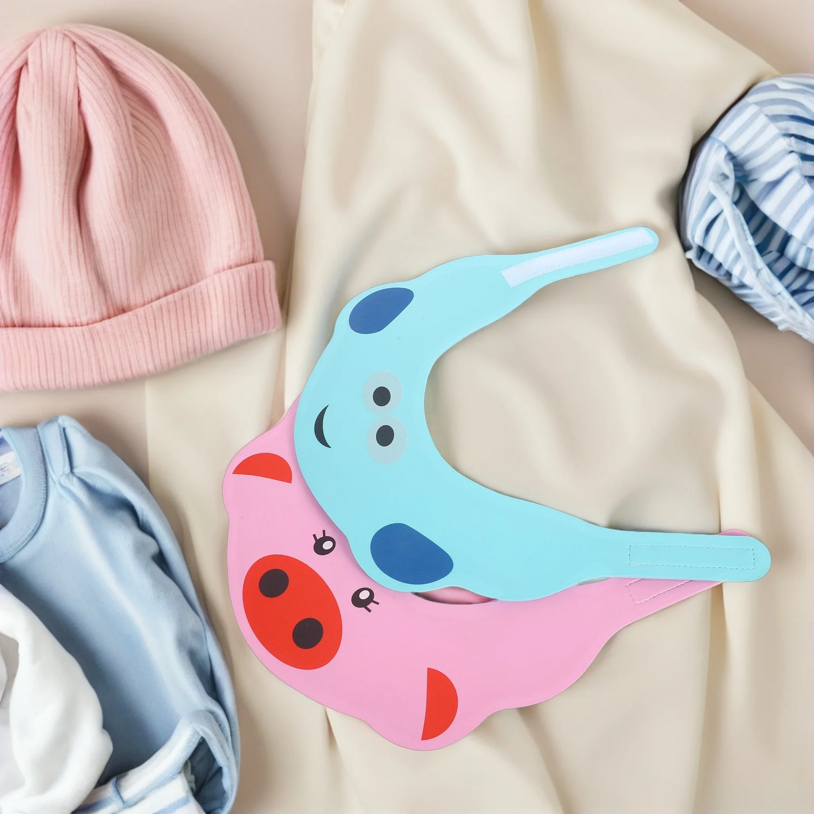 2 stks Verstelbare Baby Douche Cap Badmuts Haar Wassen Vizier Voor Kinderen Shampoo Peuter Schild Badmuts Cartoon Ontwerp Spoelbaar
