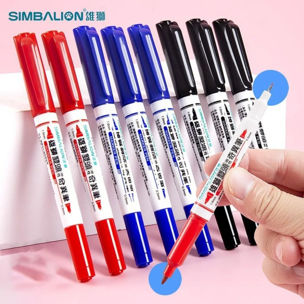 

simbalion 1-5pcs Double-headed Marker for Rock Painting,Black Paper,Card Making Craft,Permanent Drawing Art Supplies Stationery