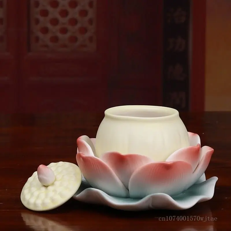 Creative Water Cup for Buddha, Water Purification, Guanyin Buddha, Lotus Tribute Cup, Buddhist Articles