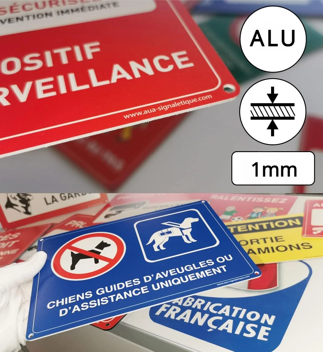 Panneau De Signalisation Aluminium,Alarme Vidéo,Accès Interdit Propriété Privée,Attention Sortie de Véhicules,Chiens Guides Sign