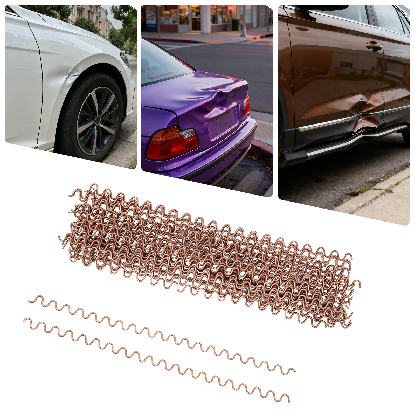 

Modern Dent Puller Wavy Welding Wires 50pcs Rose Gold Corrugated Spot Weld Repair for for Welding Automotive Iron Sheets