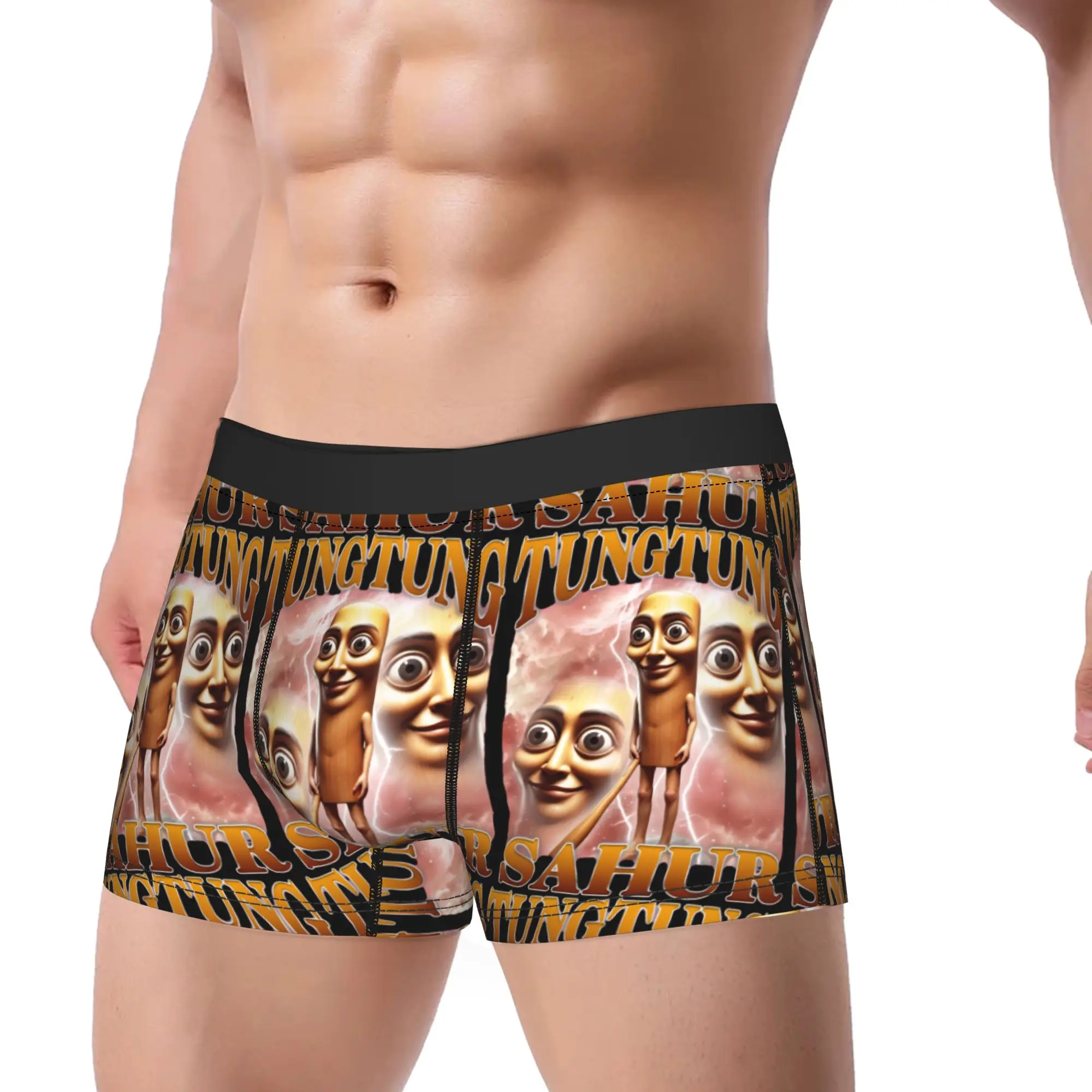 Tung Tung Sahur Brainrot Italian  Trunk  Pouch Underwear High Quality Printing Boxer Brief Classic Male Underpants Large Size