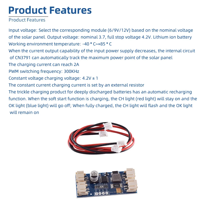 CN3791 MPPT Solar Panel Solar Charger 3.7V 4.2V Lithium Battery Charging Board Module