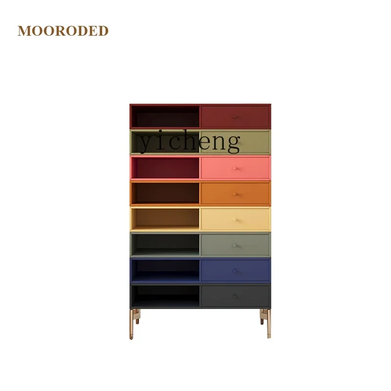 ii10.9-Cream Style Chest of Drawers Eight Spares Cabinet Locker Color Chest of Drawer