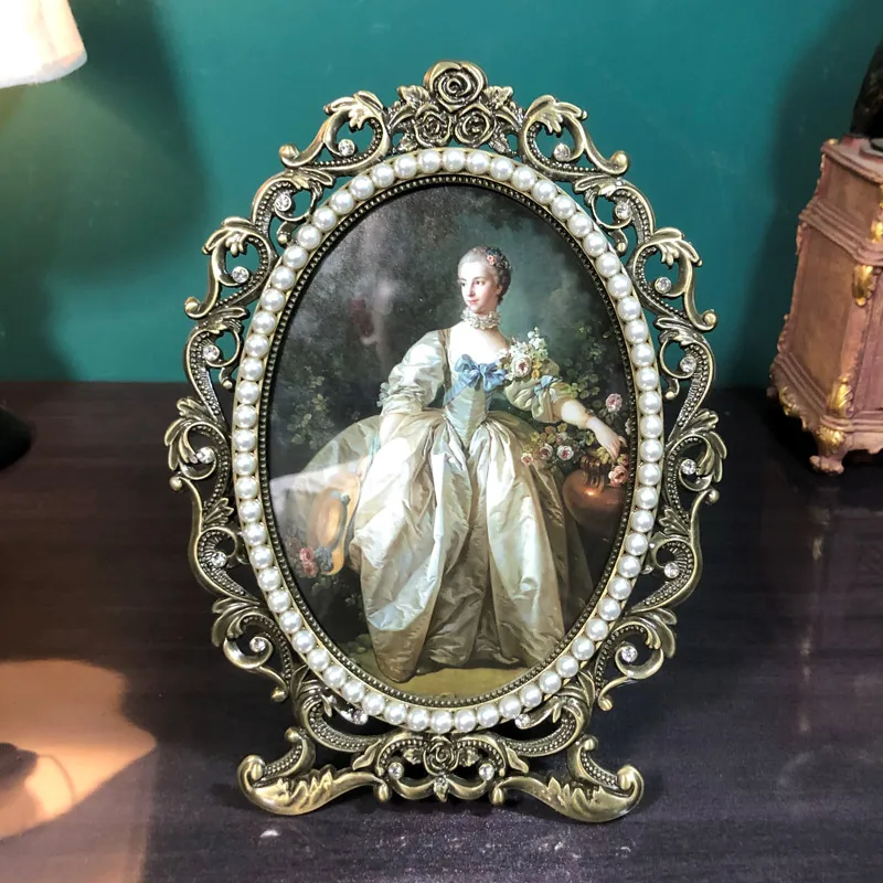 

Лимонная металлическая фоторамка, европейская ретро-рамка для стола, креативная 6-дюймовая 7-дюймовая подарочная фоторамка для подруг
