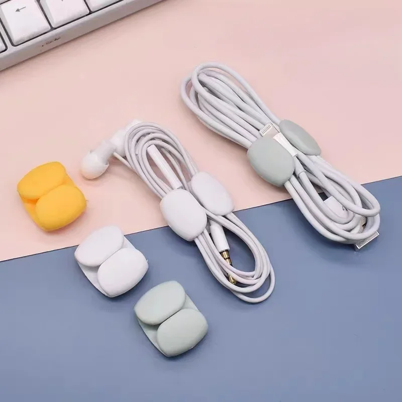 4pcs Cable Winder Clips Mouse Wire Headphone Holder USB Charger Holder Desk Tidy Cable Organizer Wire Cord Protector