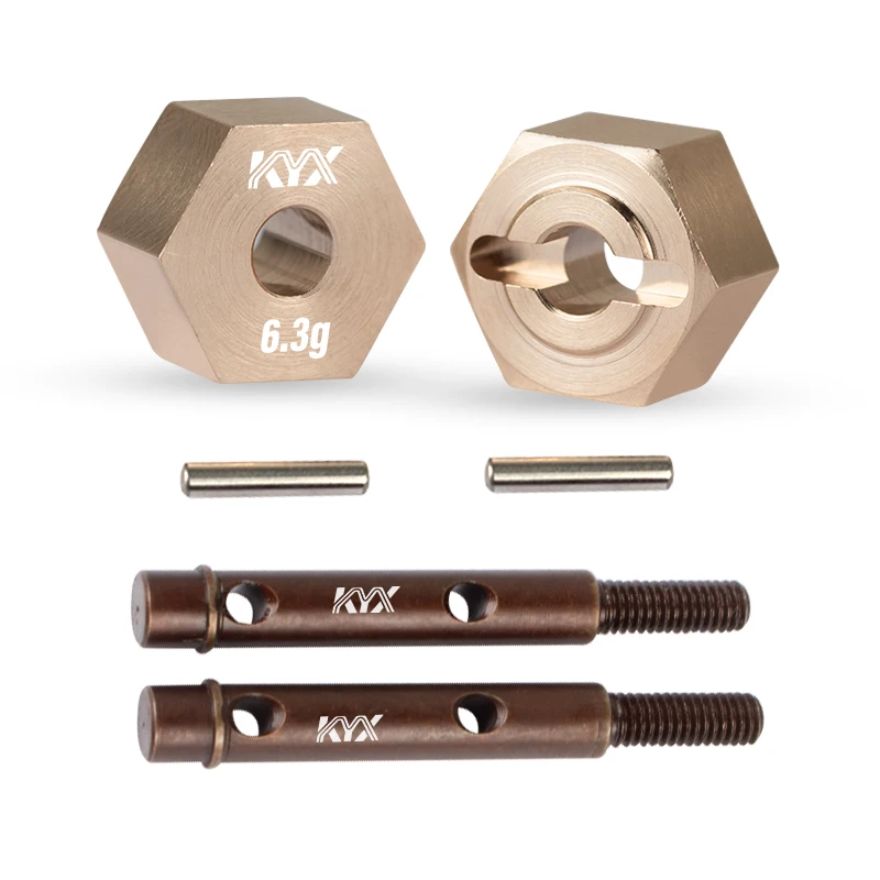 

KYX Racing 12mm*7.5mm Brass Wheel Hubs Hex Drive Shafts Upgrades Parts Accessories for 1/18 RC Crawler Car Axial Capra UTB18