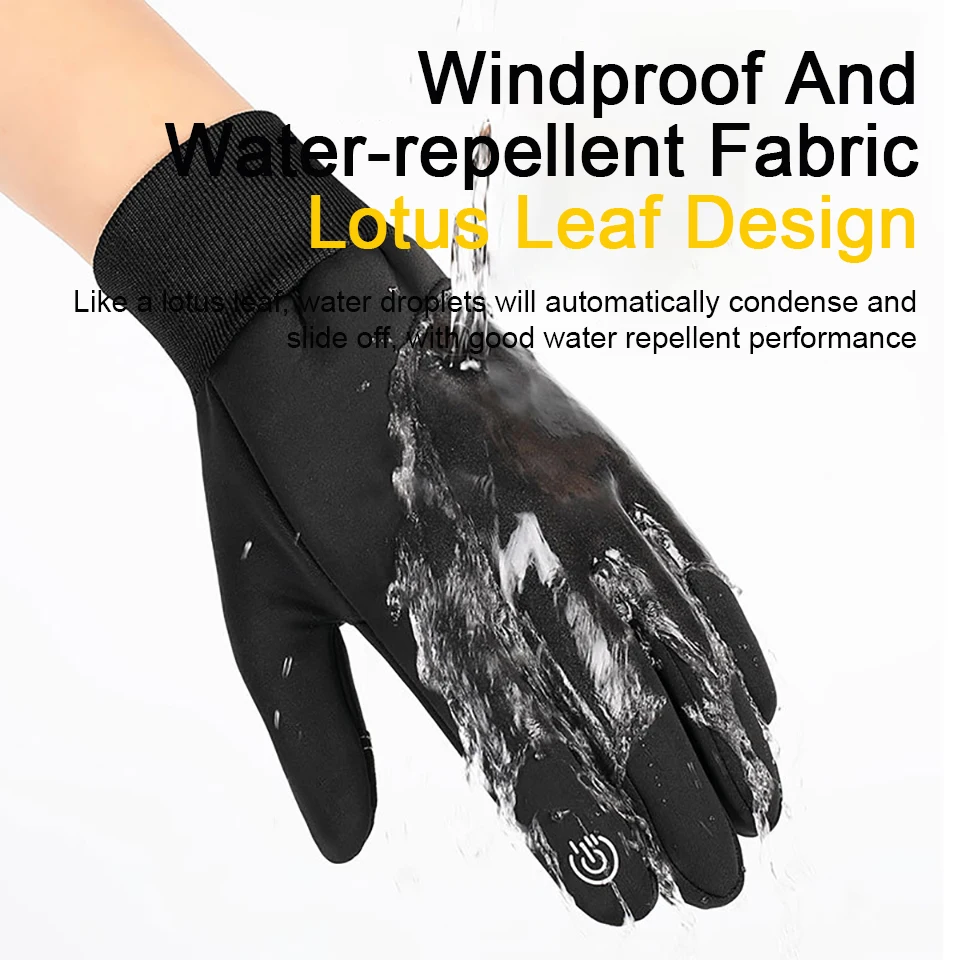 KoKossi Winter Touch Screen Waterproof Windproof Gloves Waterproof Cycling Gloves Thermal Fleece Ski Gloves Outdoor Motorcycle image 2