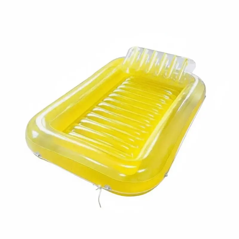 Aufblasbares Wasserbett, Rechteckige Pool-Luftmatratze mit Kissen, Aquatische Liege, Tragbar