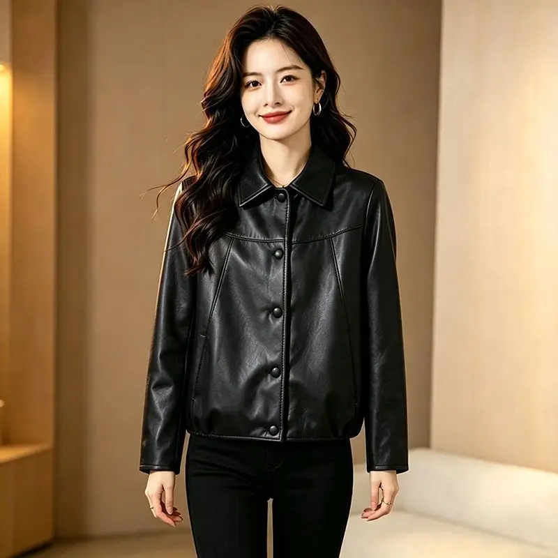 Autumn and Winter Leather Jacket Explosion 2026 Explosion New Mother Casual Foreign Style Leather Jacket Middle-aged and Elderly