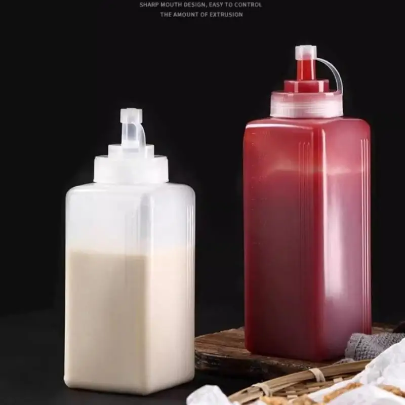 

【WO-OW】Бутылки для соуса 600/800/1000 мл: пылезащитный дозатор с большим горлышком — кухонный дозатор приправ для салата/оливкового масла