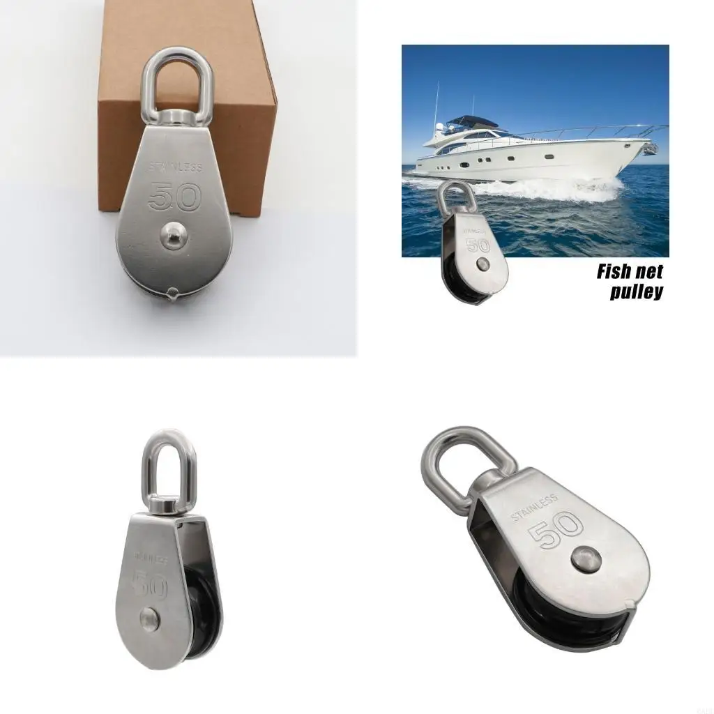 6XDF Stainless Steel Watercraft Pulley 304 Grade Sailboats Rigging Tool Accessories