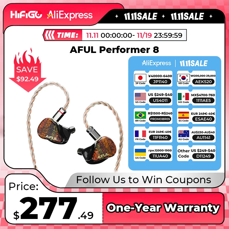 

AFUL Performer 8/Performer8 Гибридные драйверы Проводные наушники 1DD+ 7BA Накладные мониторы Hi-Fi сценические студийные аудиофильские наушники IEMs