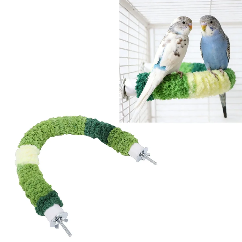 Easy To Install Handwoven Bird Cage Stand Fleece U Shaped Parrot Perch Stand Washable Stable Bird Cage Perch Pole Indoor Use