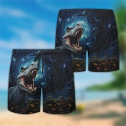 Lustige Dinosaurier 3d gedruckt Strand Shorts Hawaii kurze Hosen für Männer Kleidung Dino Tier Trunks Tyranno saurus Rex Boards horts