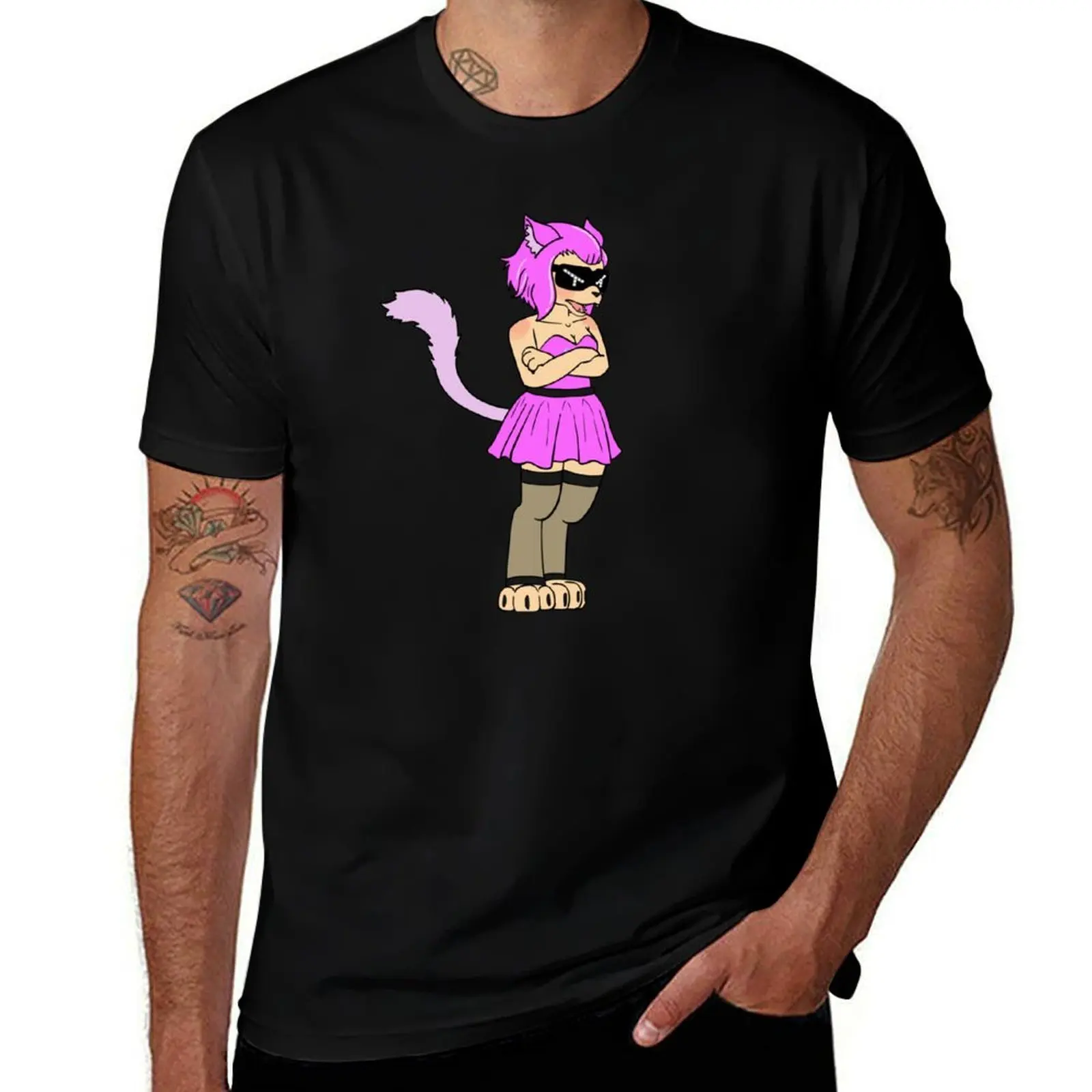 Annoyed Neko T-Shirt Trendy Casual Short Sleeve Shirt T-Shirt